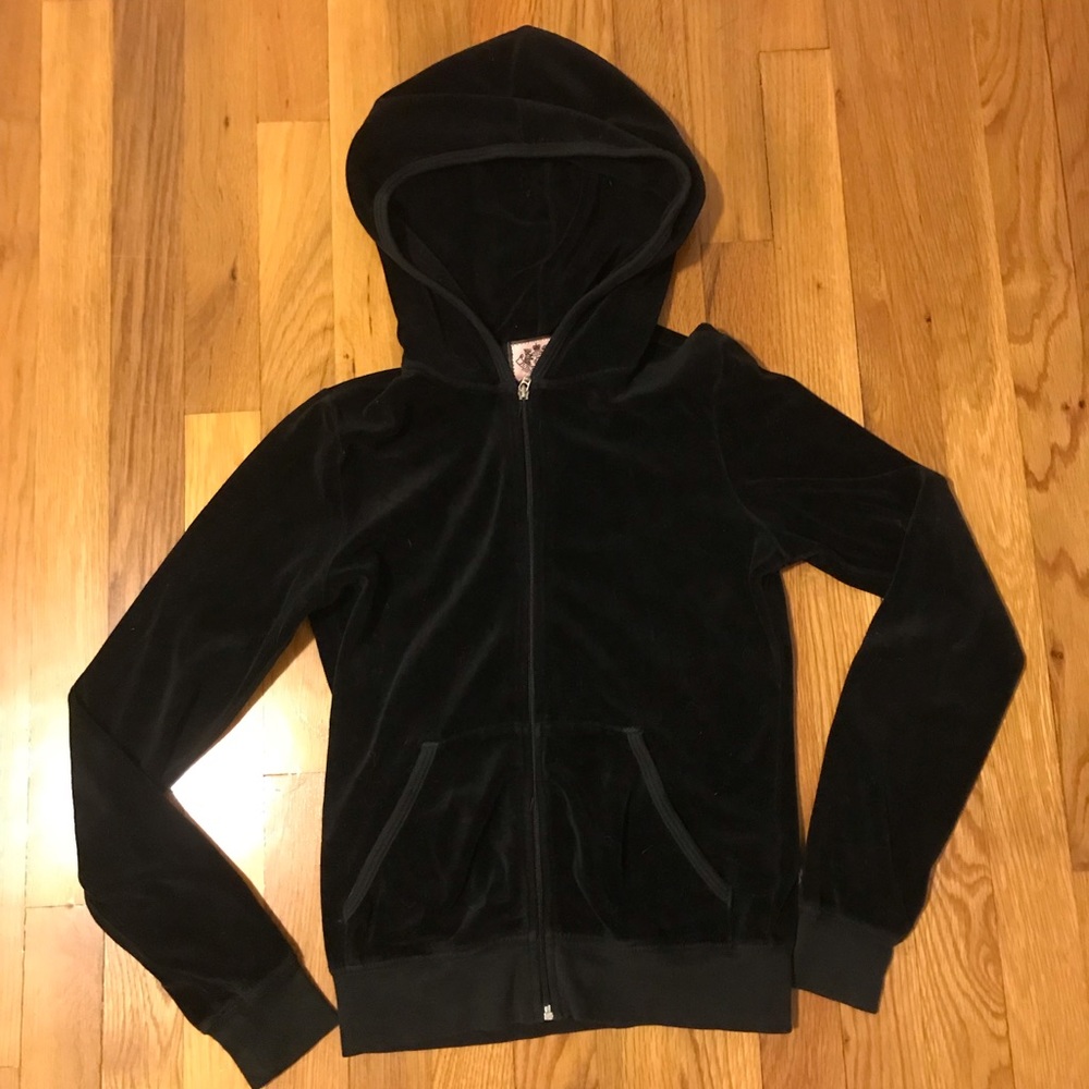 Juicy Couture Black Velour Zip-Up Jacket